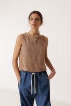 Terry Cloth Crop Top - Pink