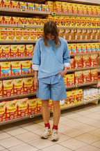 Camiseta oversize de algodón orgánico - Azul