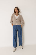 Chaqueta De Media Canalé Inglesa - Beige