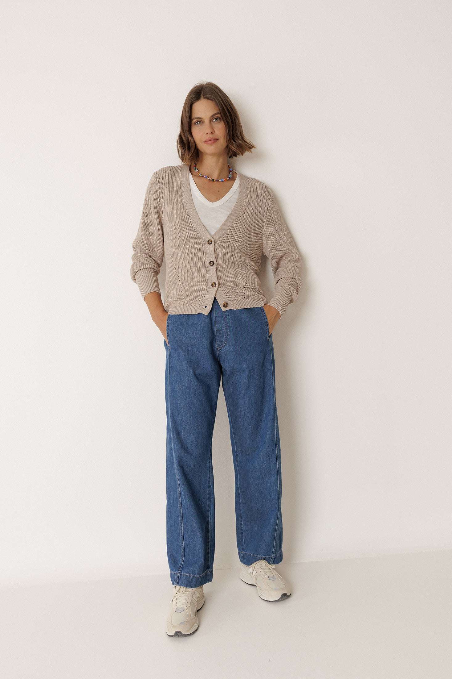 Chaqueta De Media Canalé Inglesa - Beige