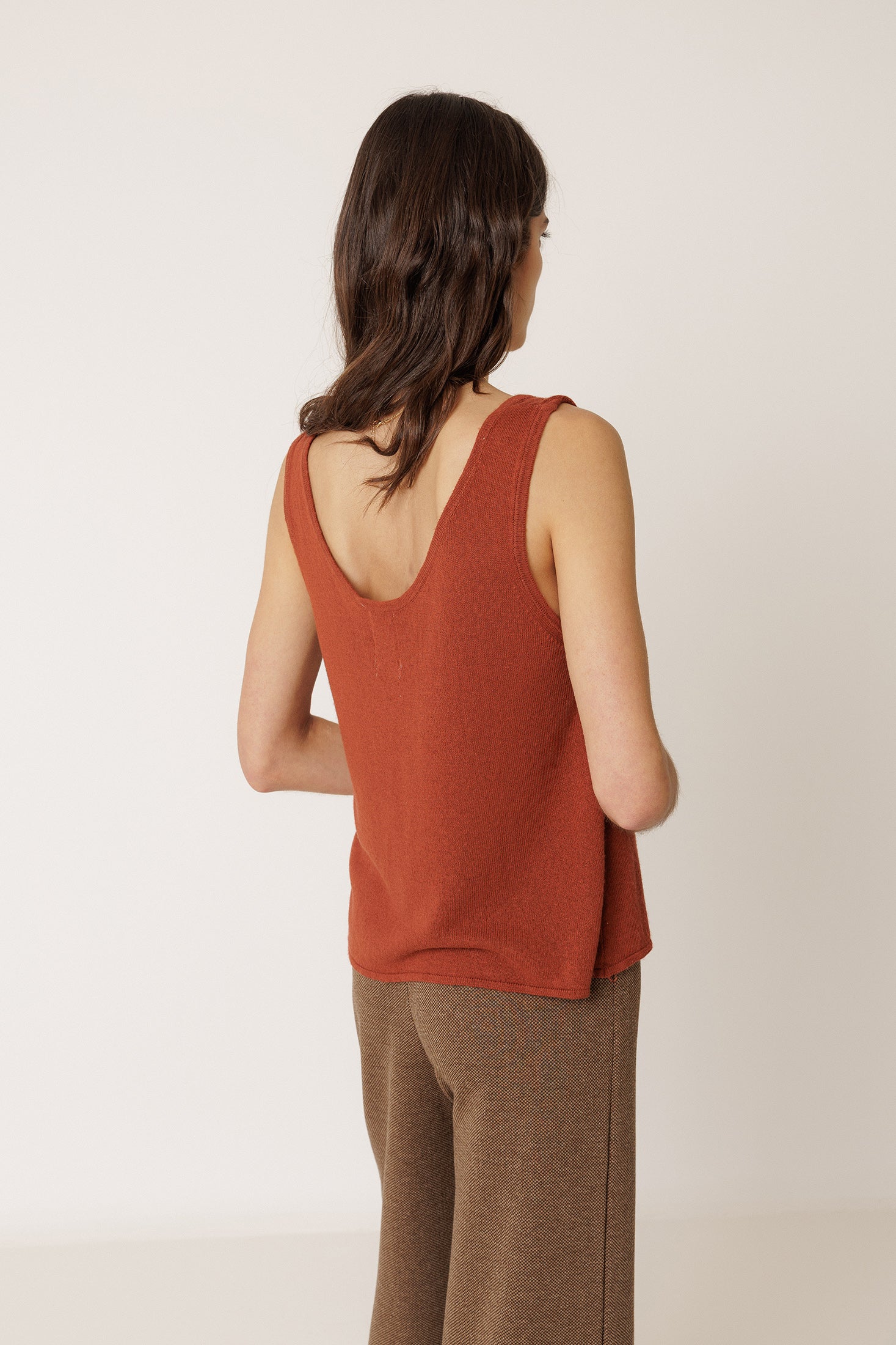 Piece-Dyed Knit Top - Terracotta