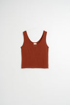 Piece-Dyed Knit Top - Terracotta