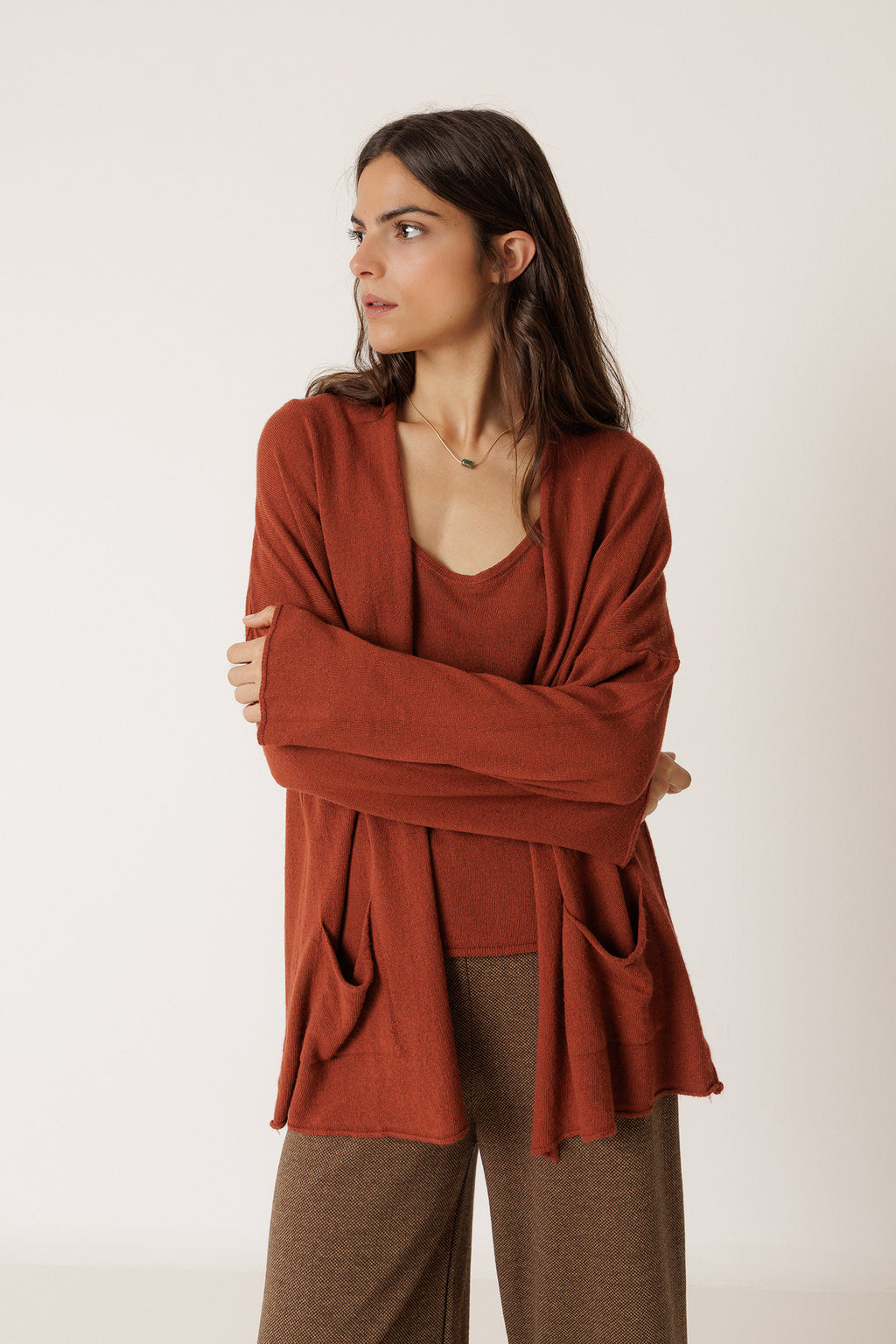 Chaqueta Teñida en Prenda - Terracota