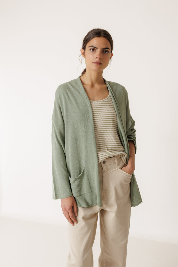 Chaqueta teñida en prenda - Salvia