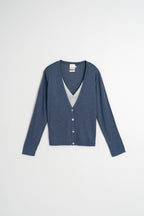 Veste En Maille Double - Indigo