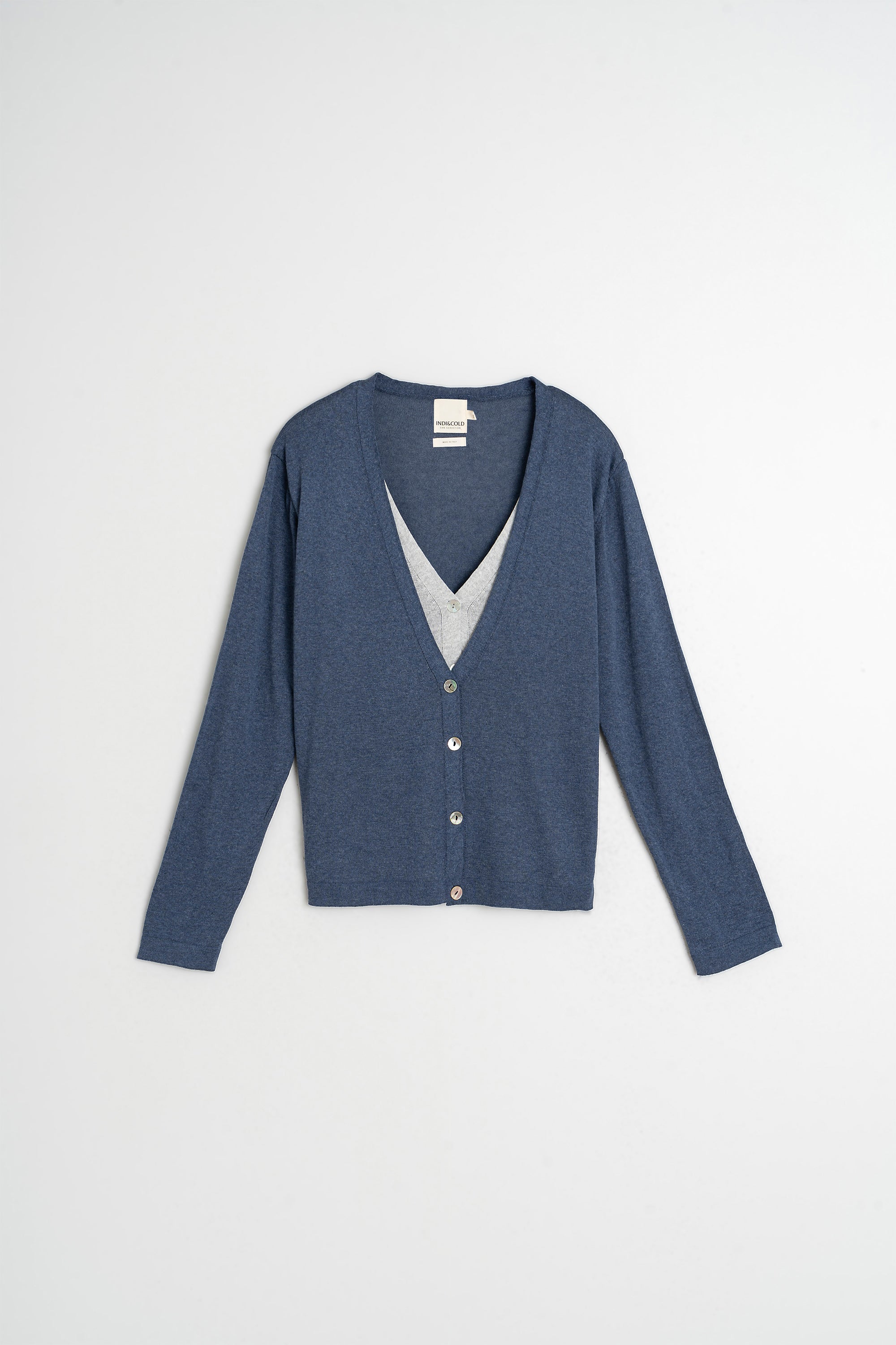 Veste En Maille Double - Indigo