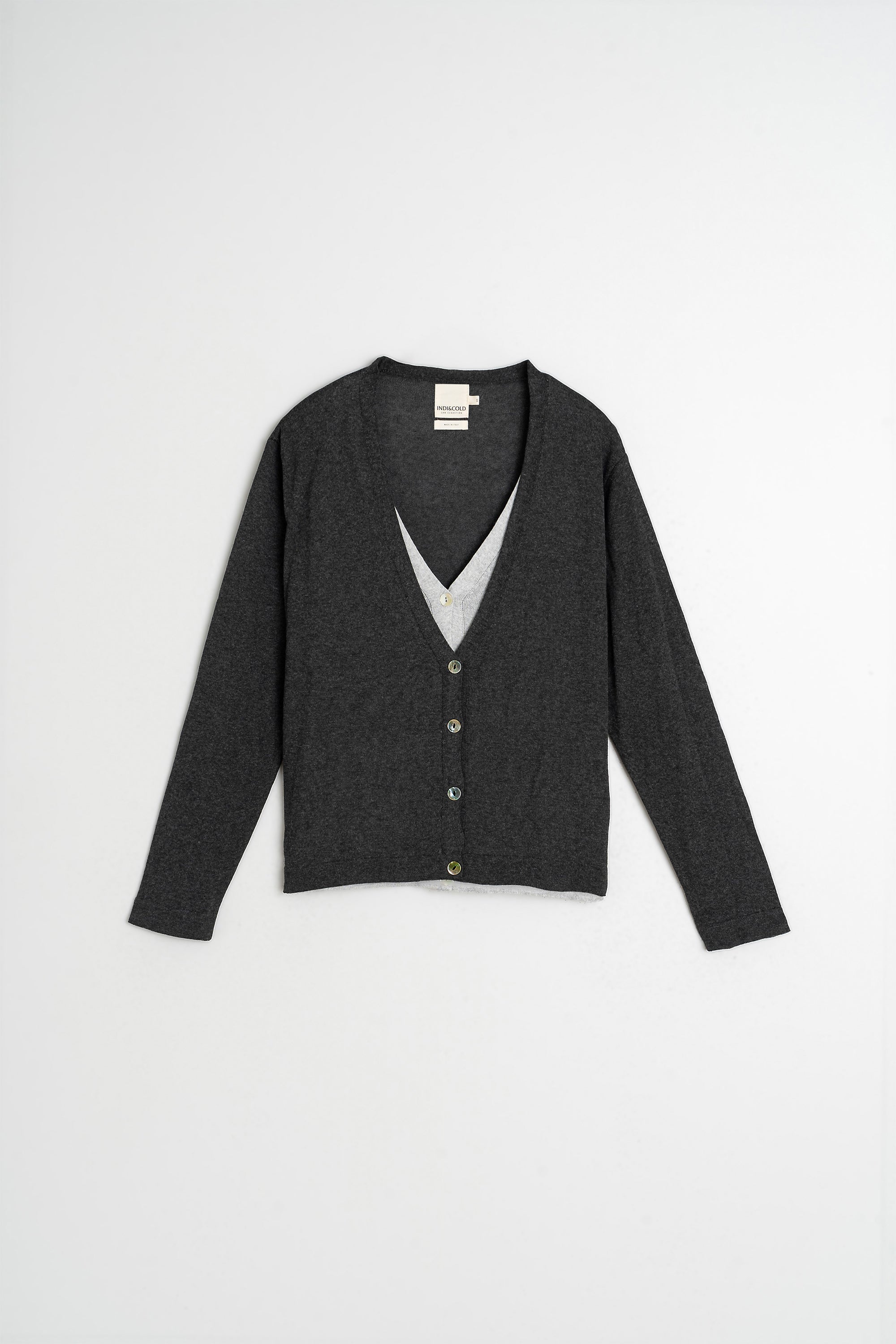 Chaqueta de Punto Doble - Carbón