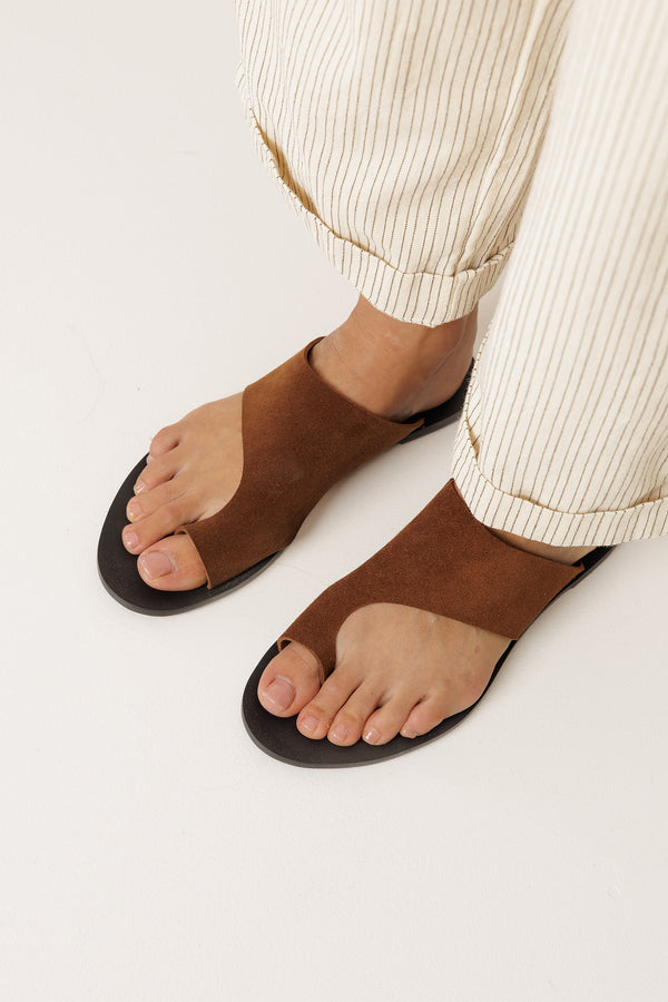 Suede Sandals - Beige