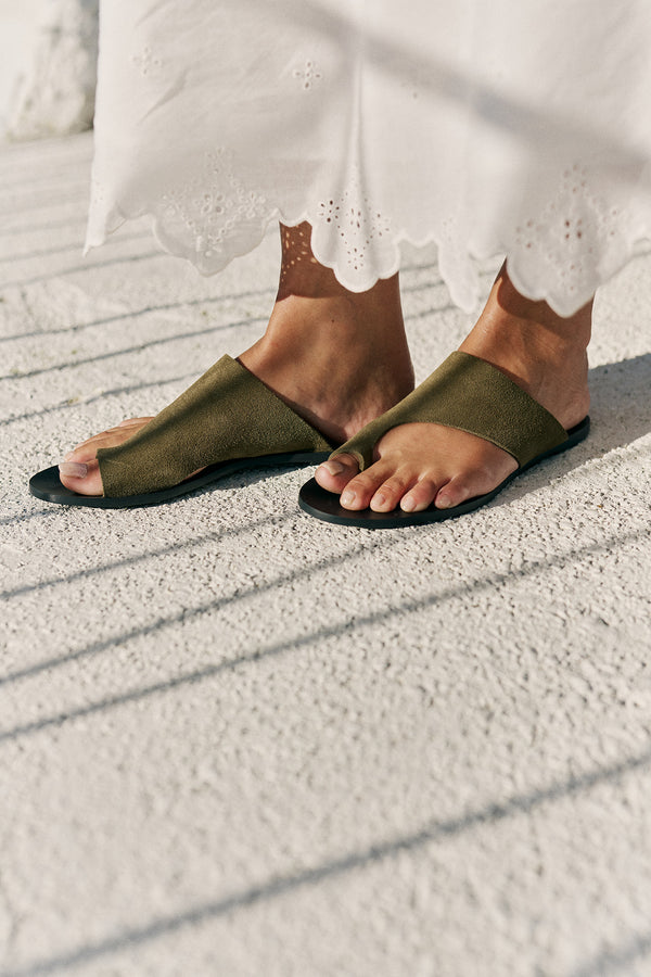 Suede Sandals - Green