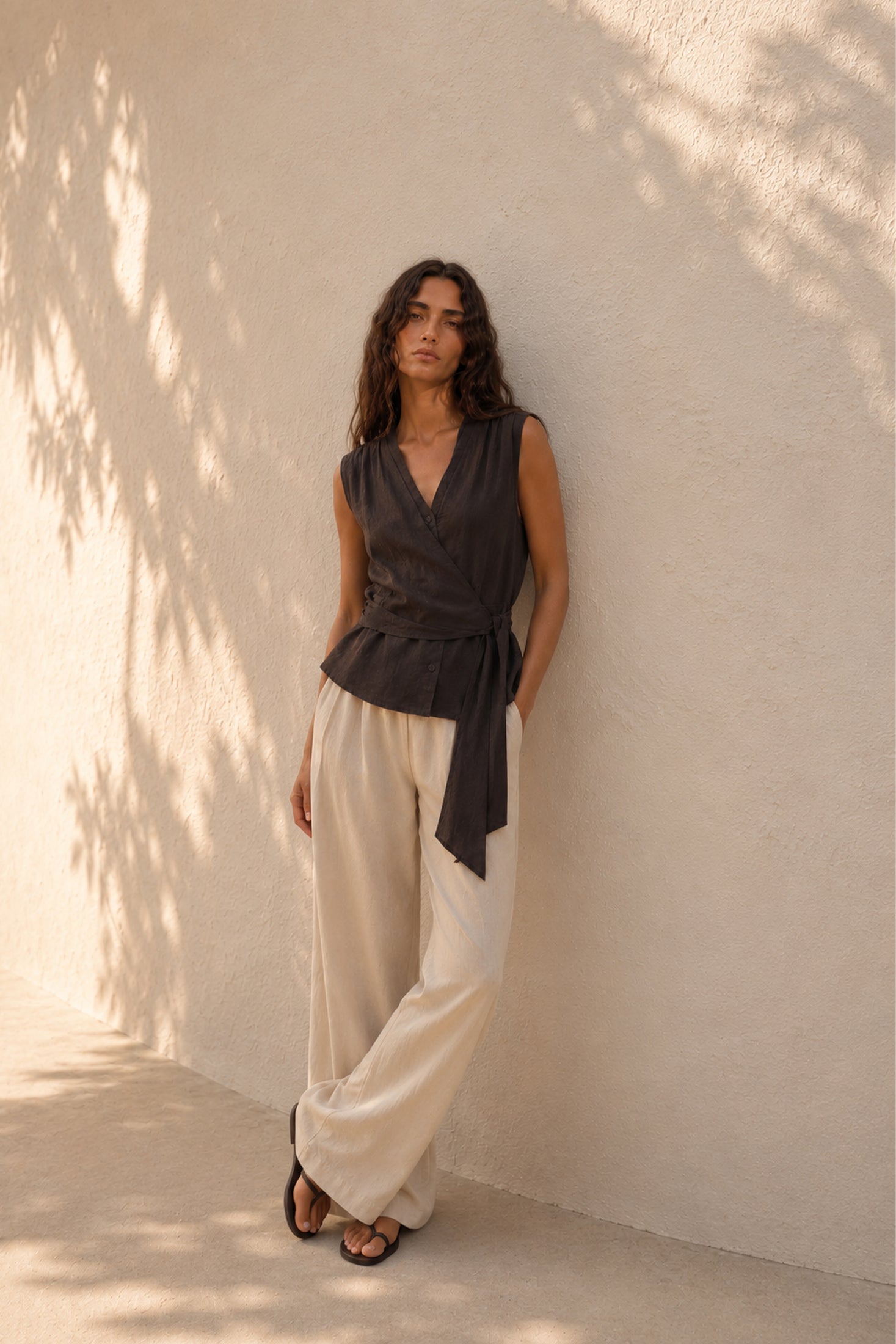 Satin Shirt with Lavallière Collar - Coco