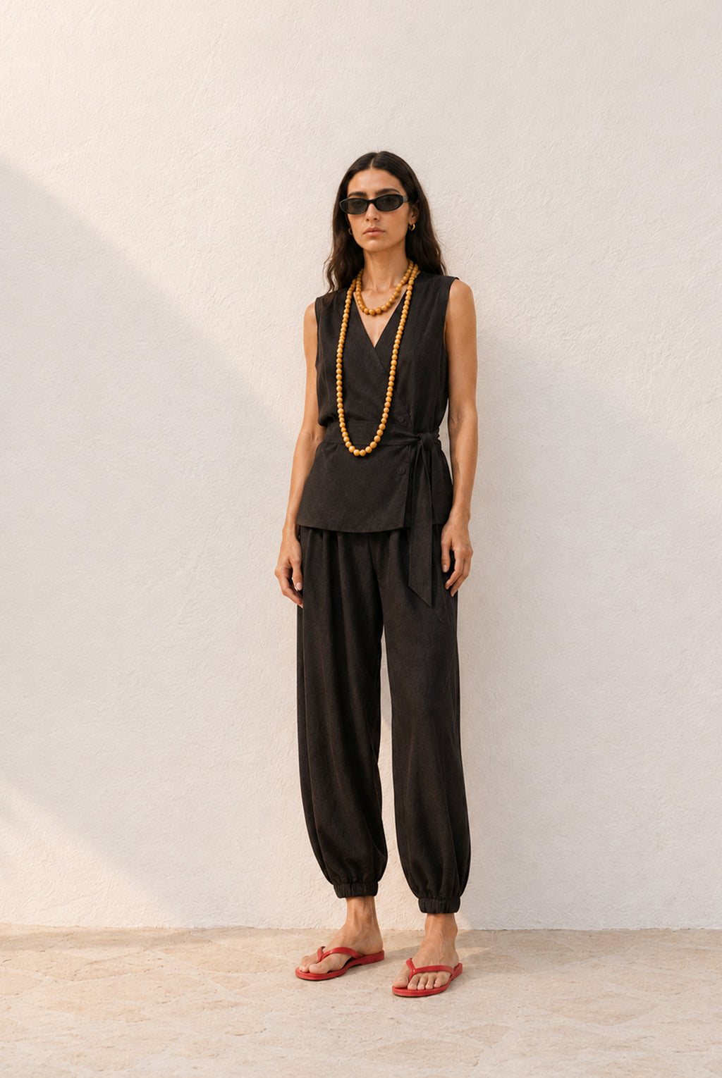 Satin Balloon Trousers - Coco