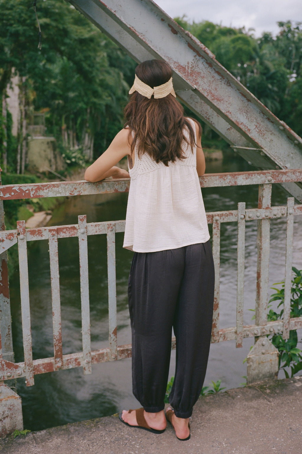 Satin Balloon Trousers - Coco