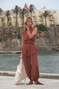 Satin Balloon Trousers - Garnet