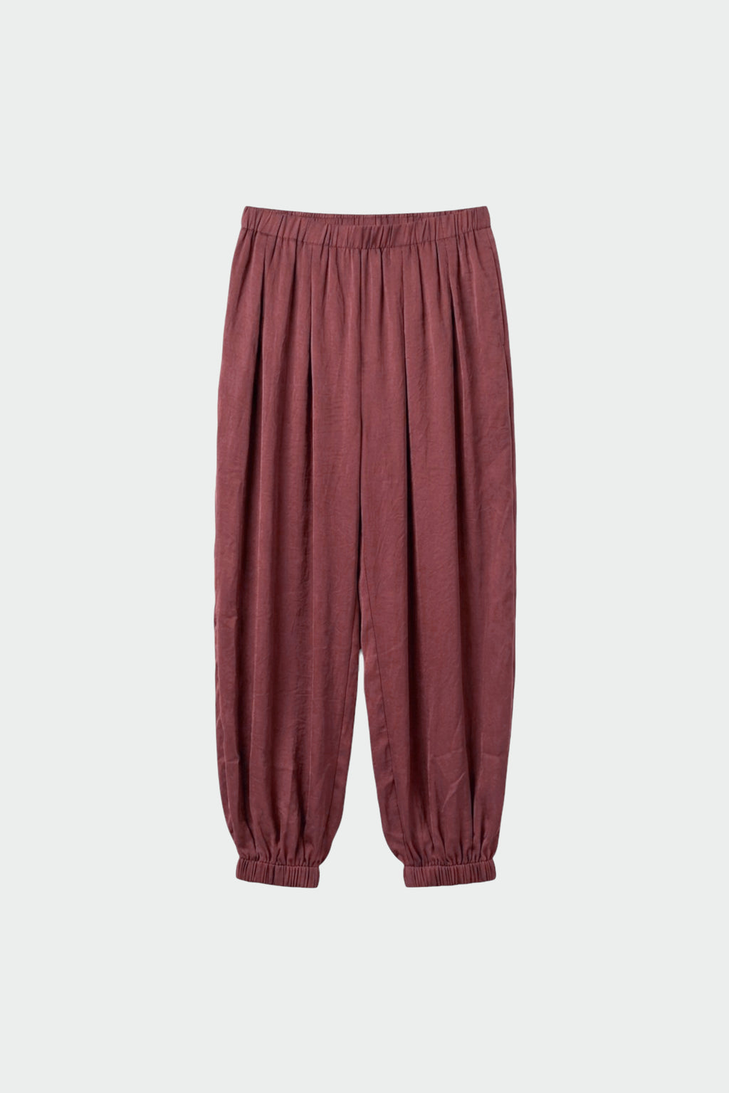 Satin Balloon Trousers - Garnet