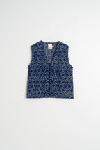 Elasticated Tie Cardigan - Indigo