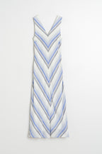 Long Striped Dress - Blue
