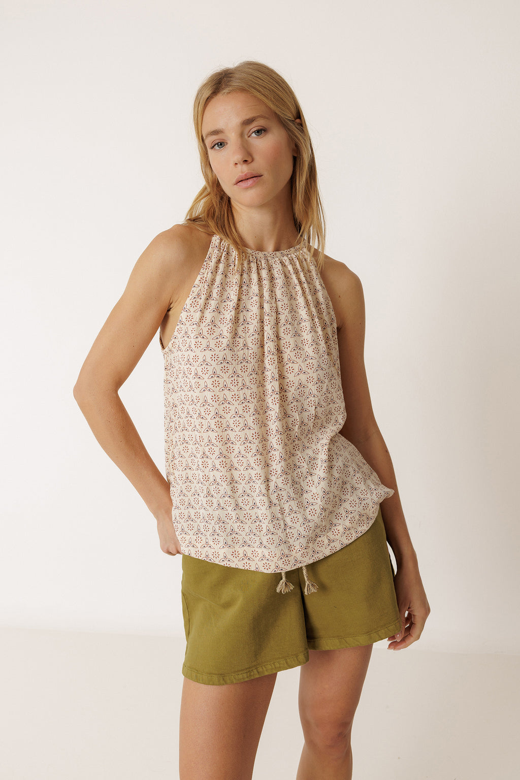 Viscose Strappy Top - Ecru