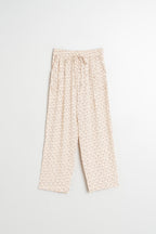 Pantalón fluido con estampado a bloques - Crudo