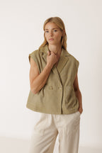 Fine Striped Cardigan - Khaki