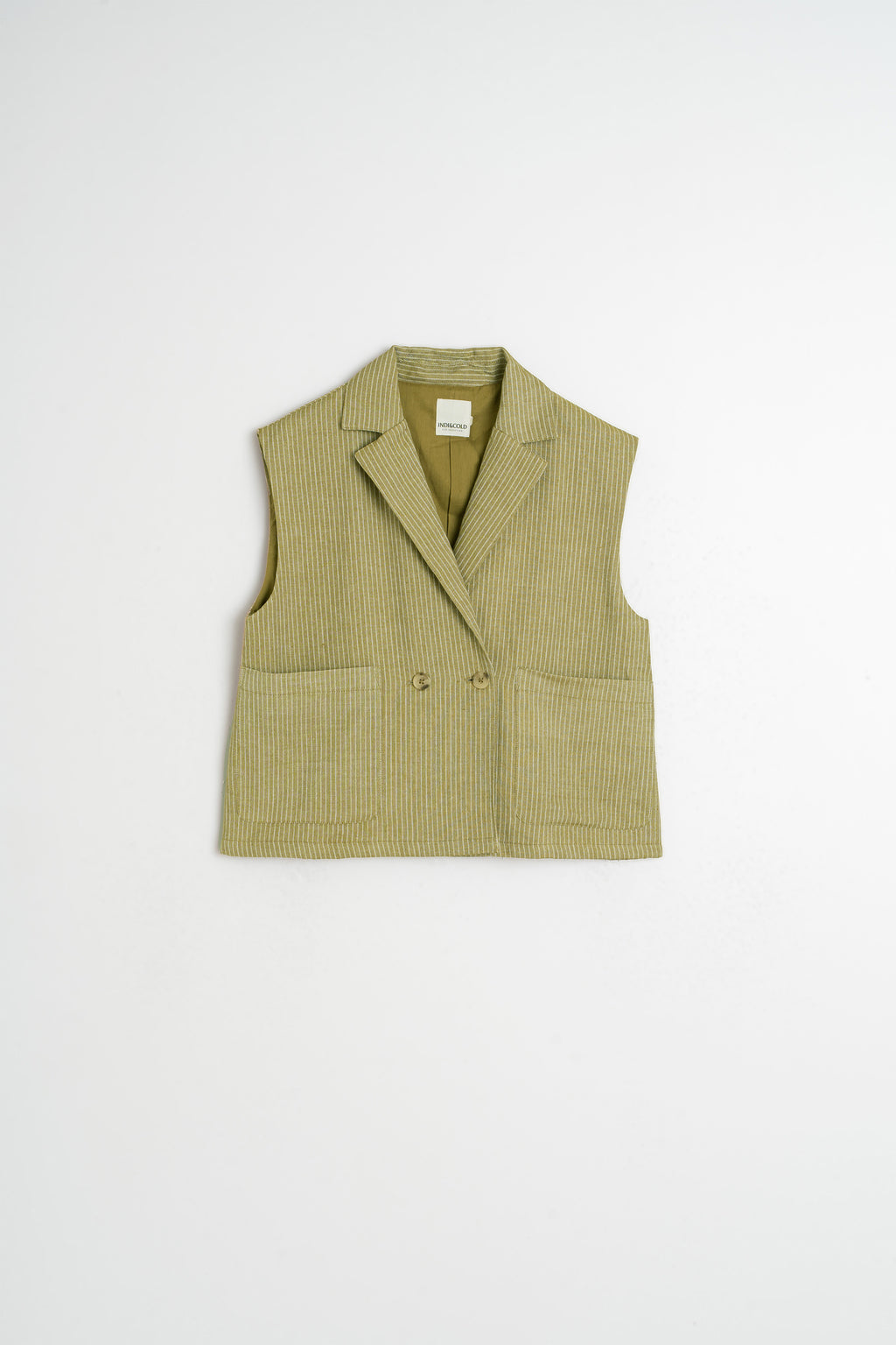 Fine Striped Cardigan - Khaki