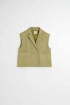 Fine Striped Cardigan - Khaki