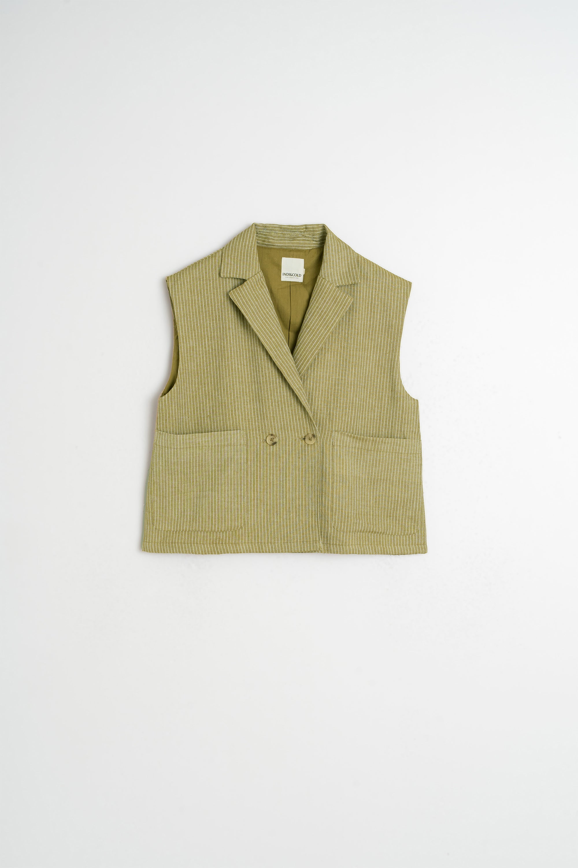 Fine Striped Cardigan - Khaki