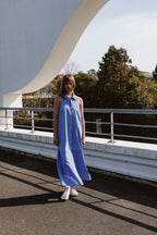 Long Backless Dress - Blue