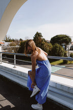 Long Backless Dress - Blue