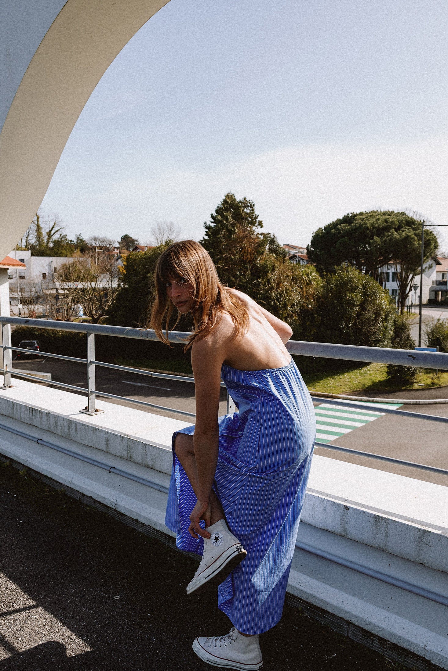 Long Backless Dress - Blue