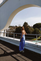 Long Backless Dress - Blue