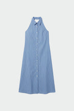Long Backless Dress - Blue