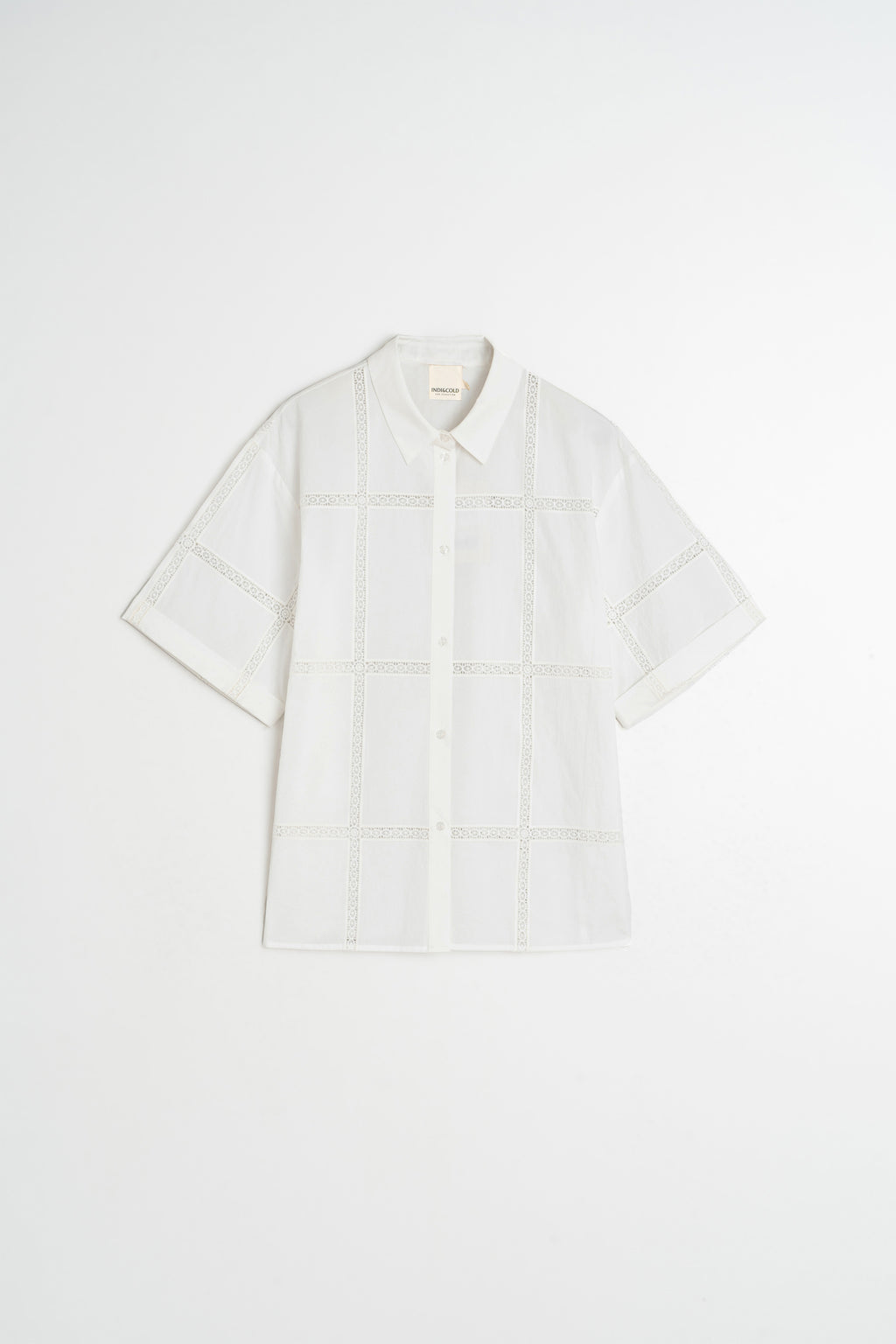 Chemise En Popeline Et Dentelle - Blanc