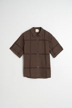 Poplin and Lace Shirt - Chocolate