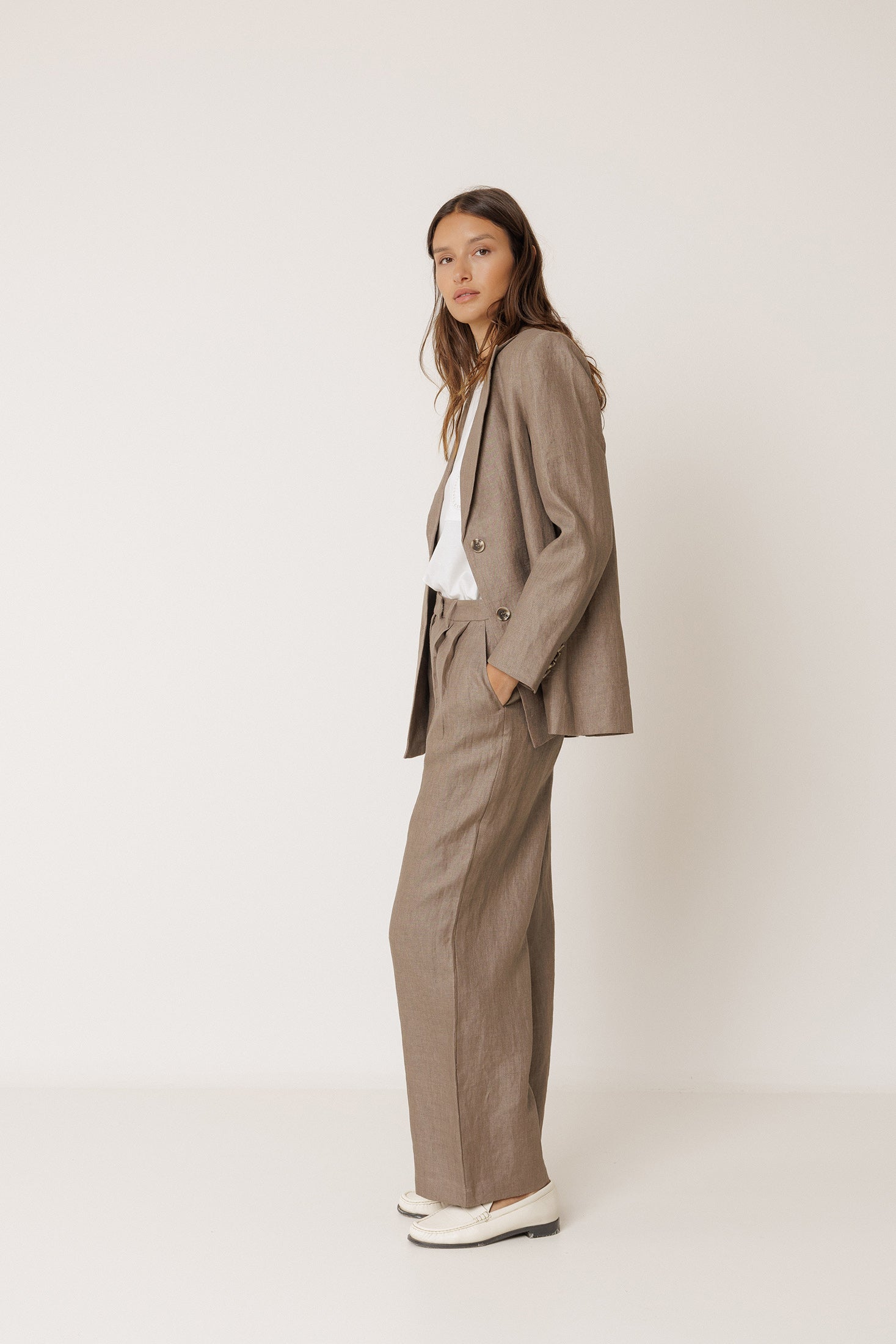 Linen Sports Jacket - Tobacco