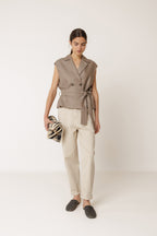 Linen Waistcoat - Tobacco