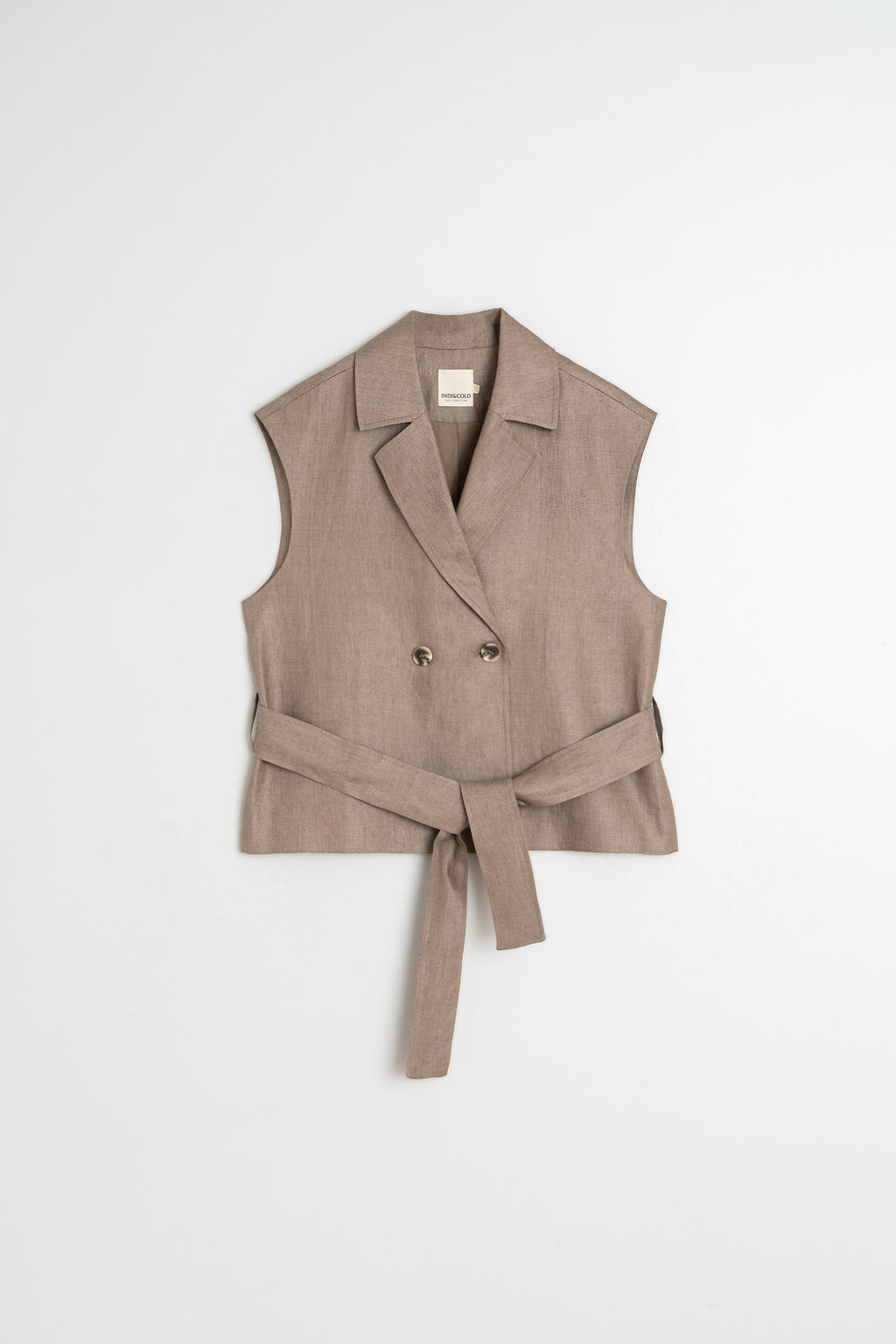 Linen Waistcoat - Tobacco