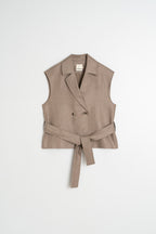 Linen Waistcoat - Tobacco