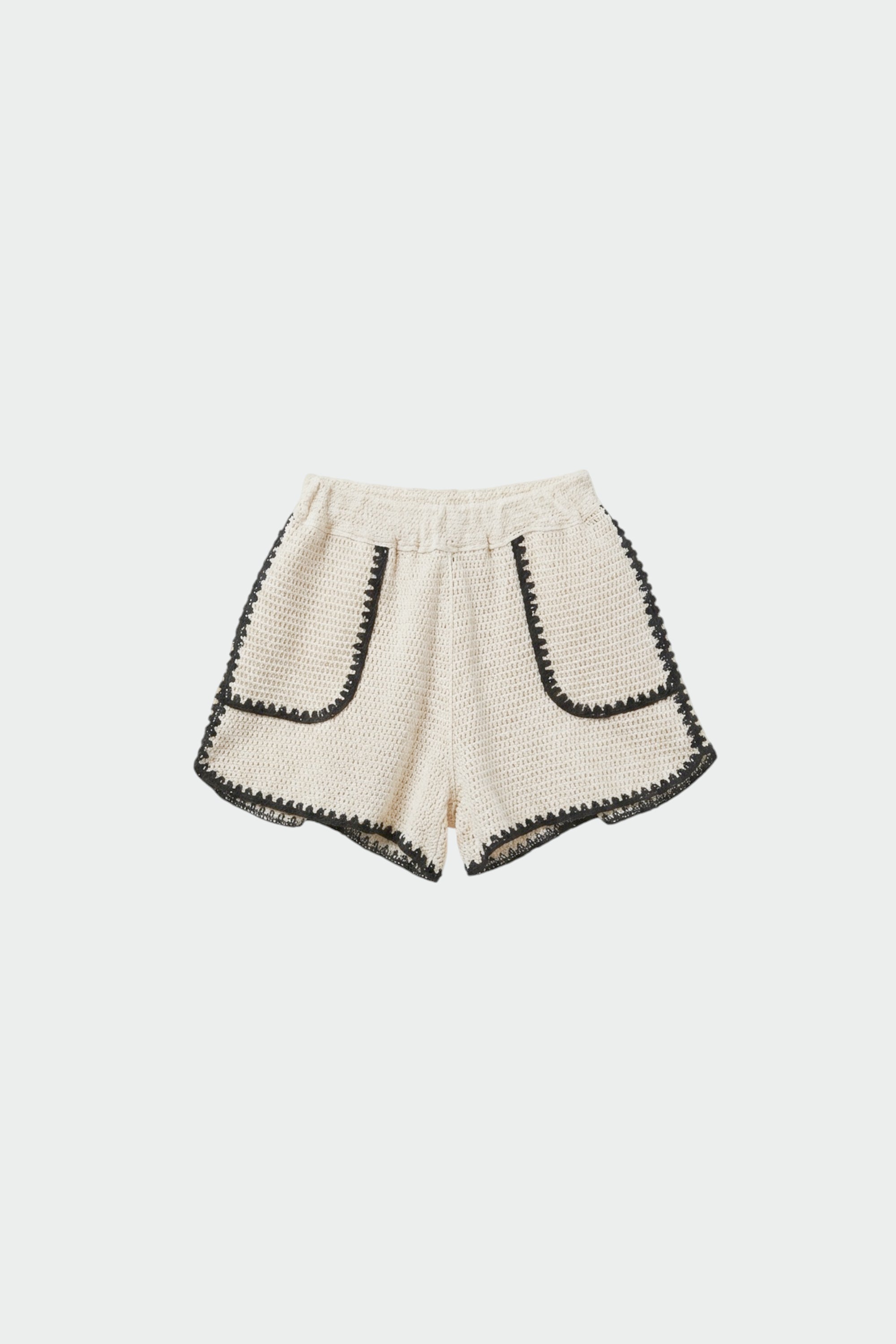 Short de Ganchillo Bicolor - Negro
