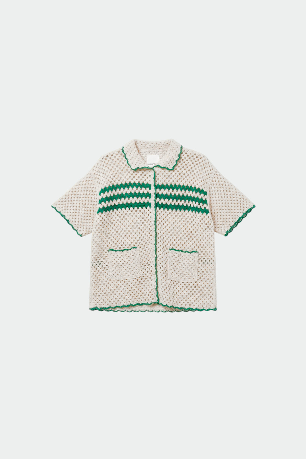 Retro Crochet Shirt - Green
