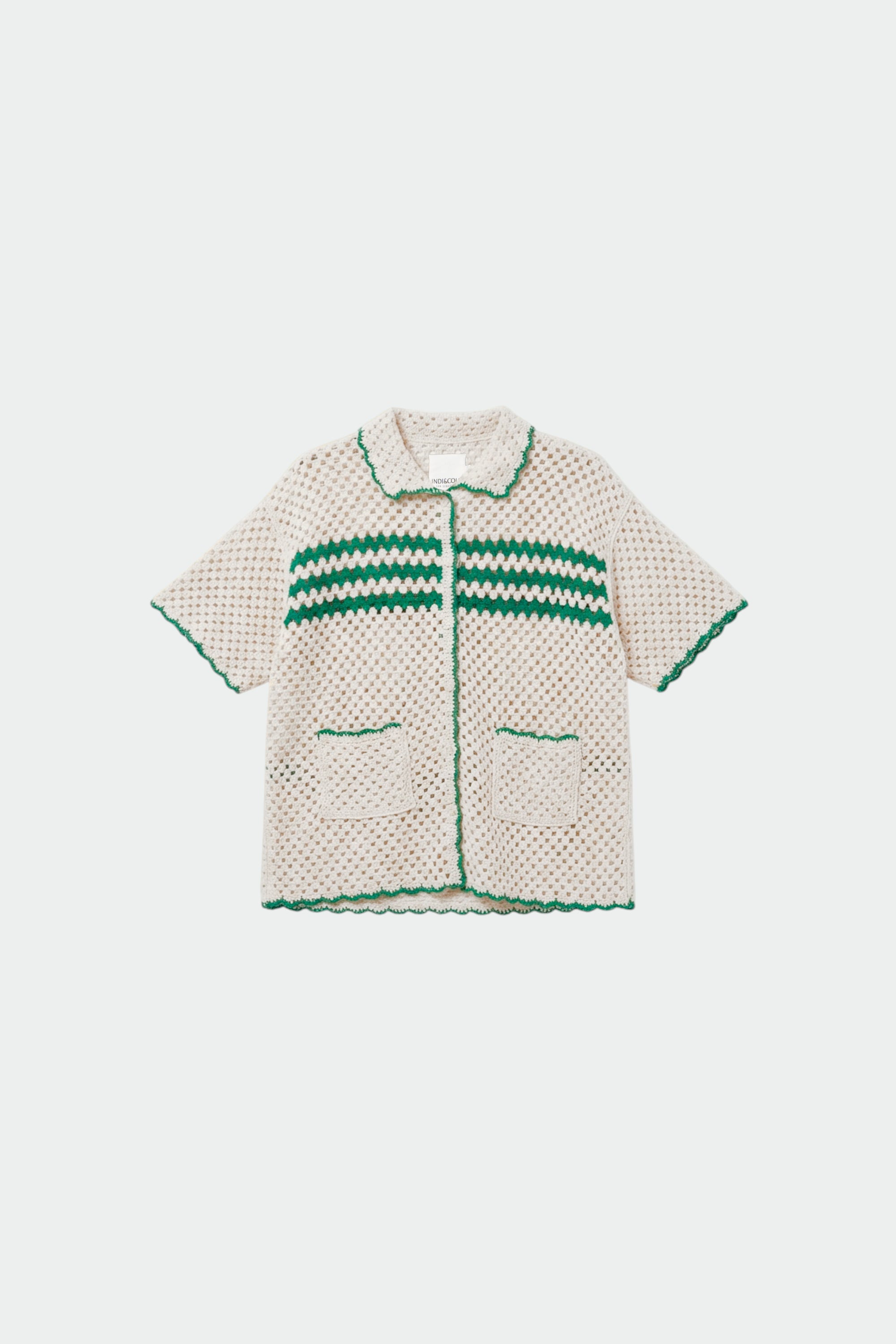 Retro Crochet Shirt - Green