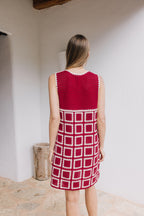 Crocheted Mini Dress - Red