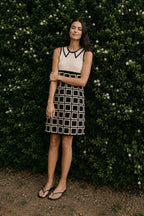 Crocheted Mini Dress - Black
