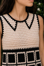 Crocheted Mini Dress - Black