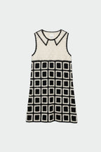 Crocheted Mini Dress - Black