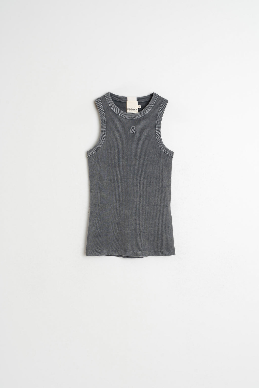 T-Shirt À Bretelles Avec Logo - Charbon