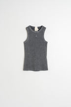 T-Shirt À Bretelles Avec Logo - Charbon