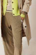 Pantalon Large Côtelé - Kaki