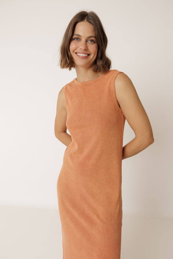 Vestido Largo De Algodón - Pêche