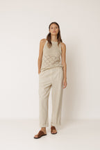 Openwork Knit Top - Beige
