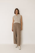 Seed Stitch Waistcoat - Beige